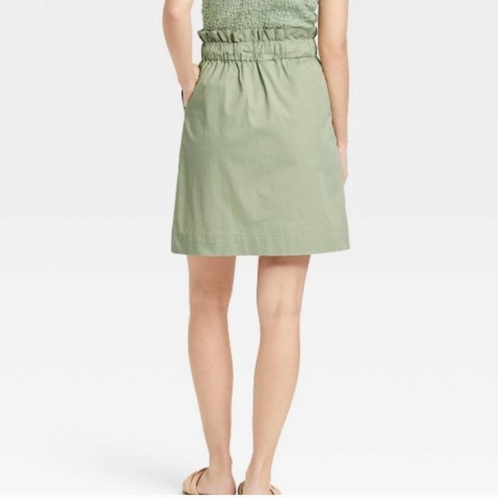 Women’s Utility Mini A-Line Skirt Drawstring Waist - A New Day™ Tan Size XS - Picture 2 of 7